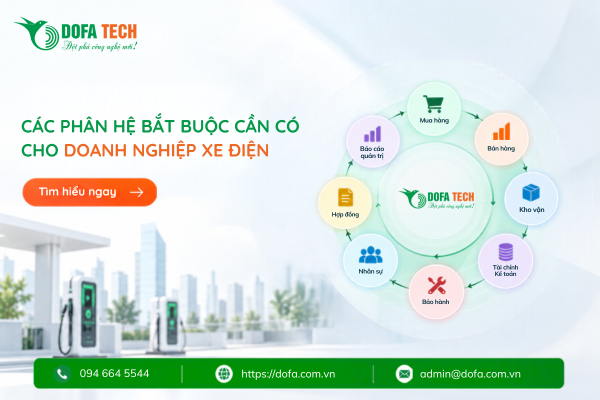 Các phân hệ bắt buộc cần có cho doanh nghiệp xe điện